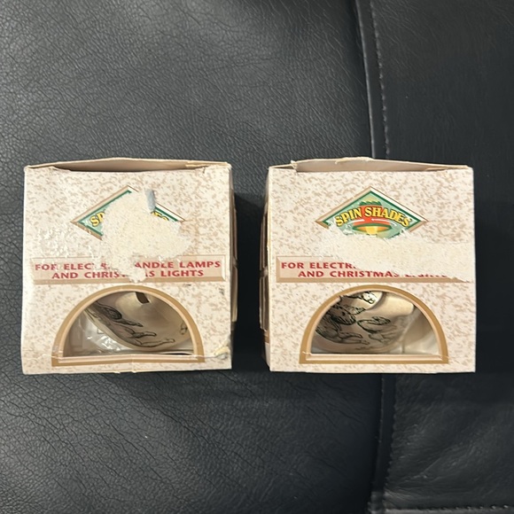 Two Vintage Spin Shades Revolving Lamp Shade Angels Christmas - Picture 12 of 13